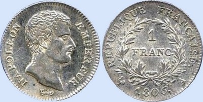1 Franc NAPOLEON EMPEREUR Calendrier grgorien